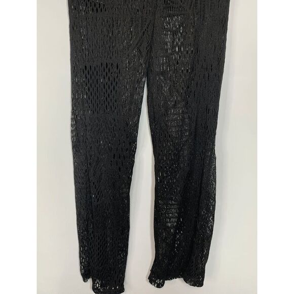 Golden Black Women's Mesh Net Bohemian Swimsuit Cover Up Pants Black Size Large - Picture 5 of 5